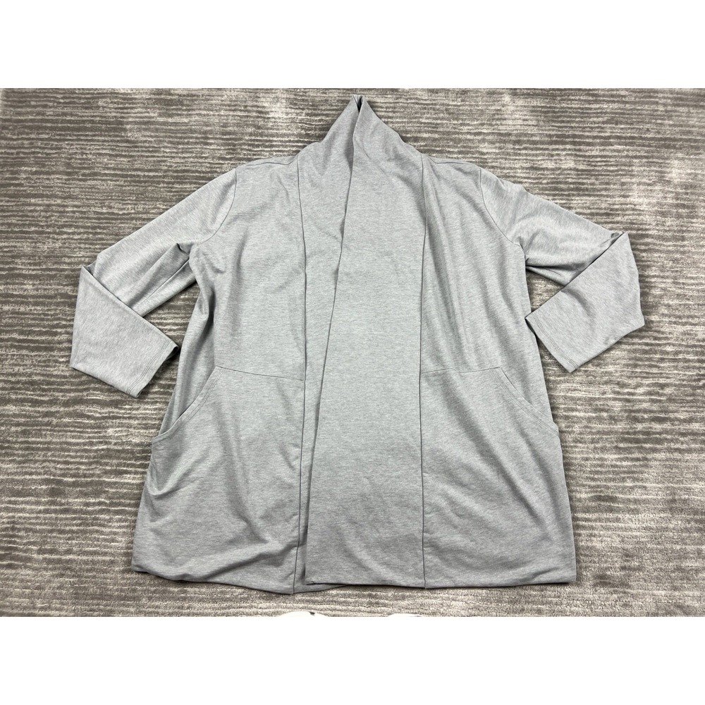 Xersion Studio Sweater Womens XL‎ Gray Open Front Cardigan Cotton Blend NWT